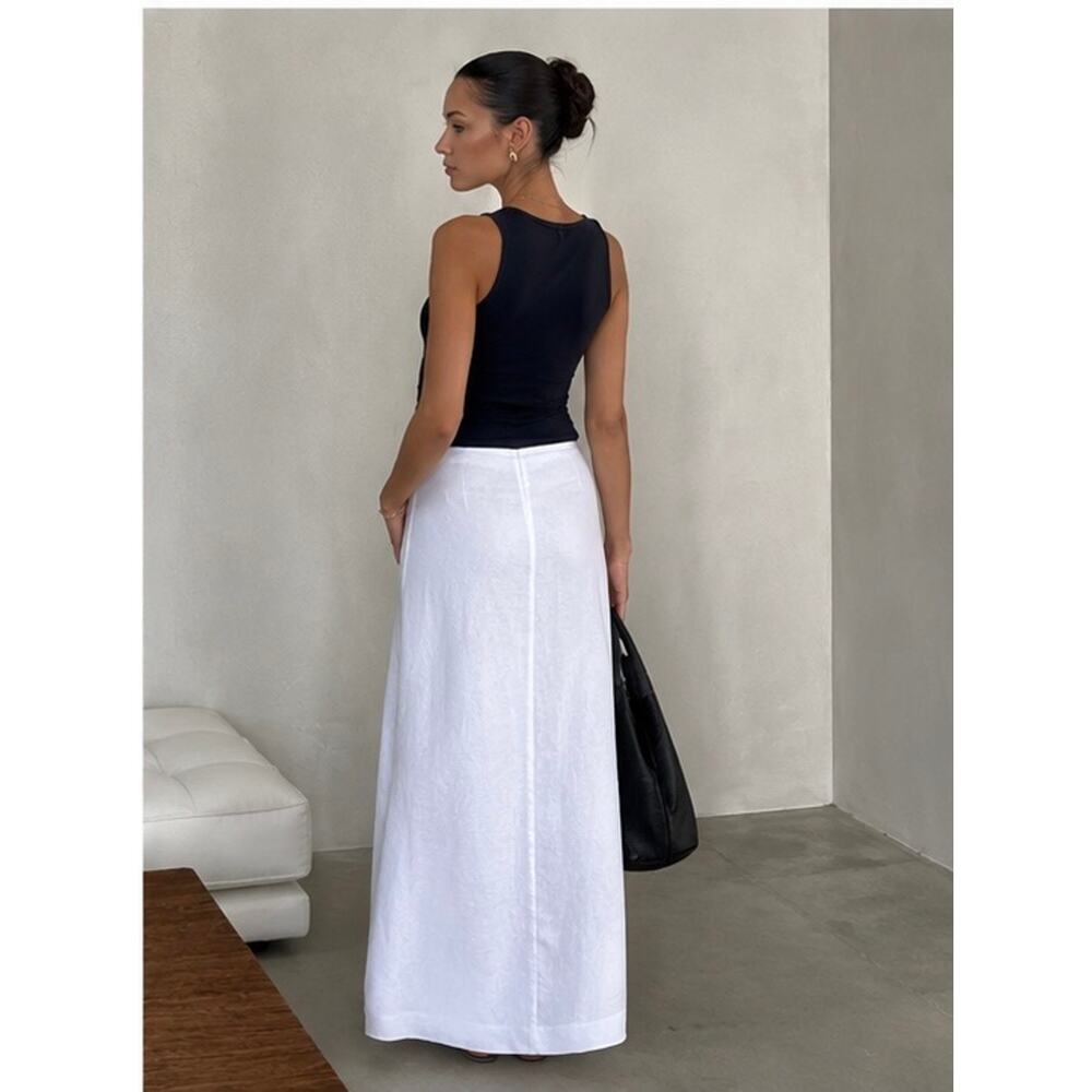 reformation andi linen skirt in white US2 - Picture 4 of 5